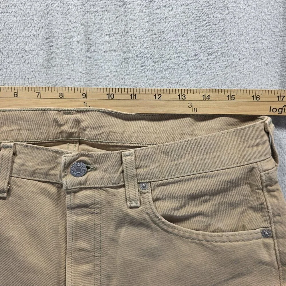Vintage Levis 501 Jeans Mens 34x30 Khaki Button Fly Straight Made USA 501-0697